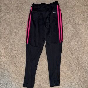 Kids adidas Black and Pink Track Pants